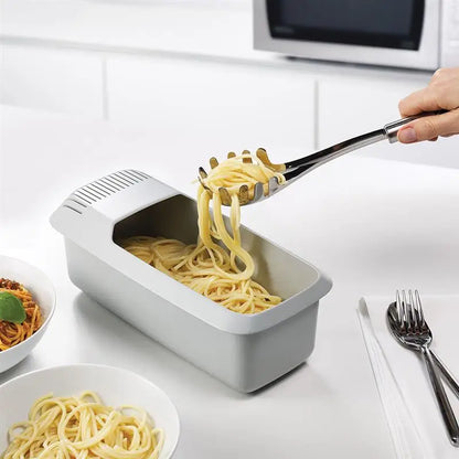 Microwave Pasta Cooker Strainer and Steamer - Heat Resistant for Spaghetti Noodles