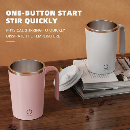 Electric Mixing Cup - Automatic Stirring Coffee Mug with a Lazy Rotating Magnetic Design