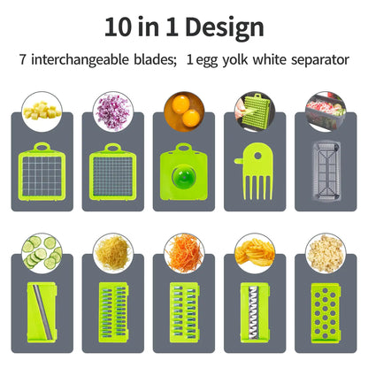 Multifunctional Cutter Shredder Slicer - 10 in 1