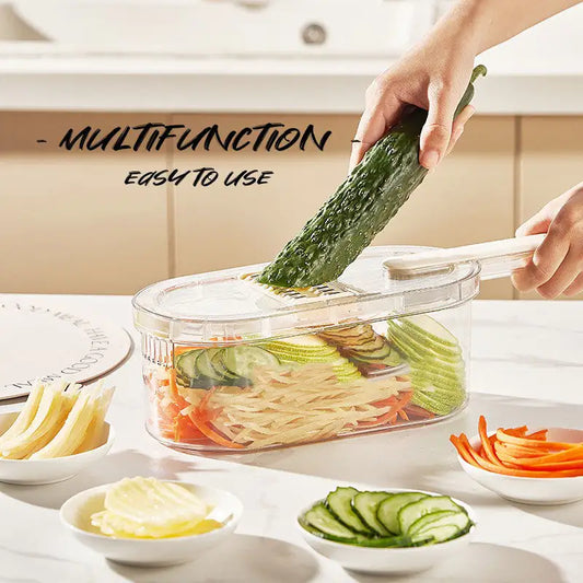 Multifunctional Vegetable Cutter - Basket and Brush Included