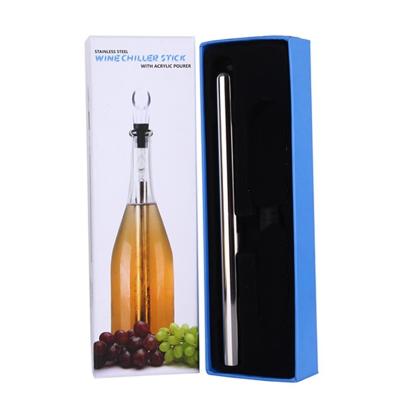 Stainless Steel Wine Bottle Cooler Stick with Leakproof Chilling Rod - Perfect for Wine and Beer Beverages