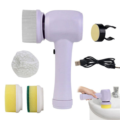 Electric 4-in-1 Handheld Cleaning Brush - Cordless Spin Scrubber