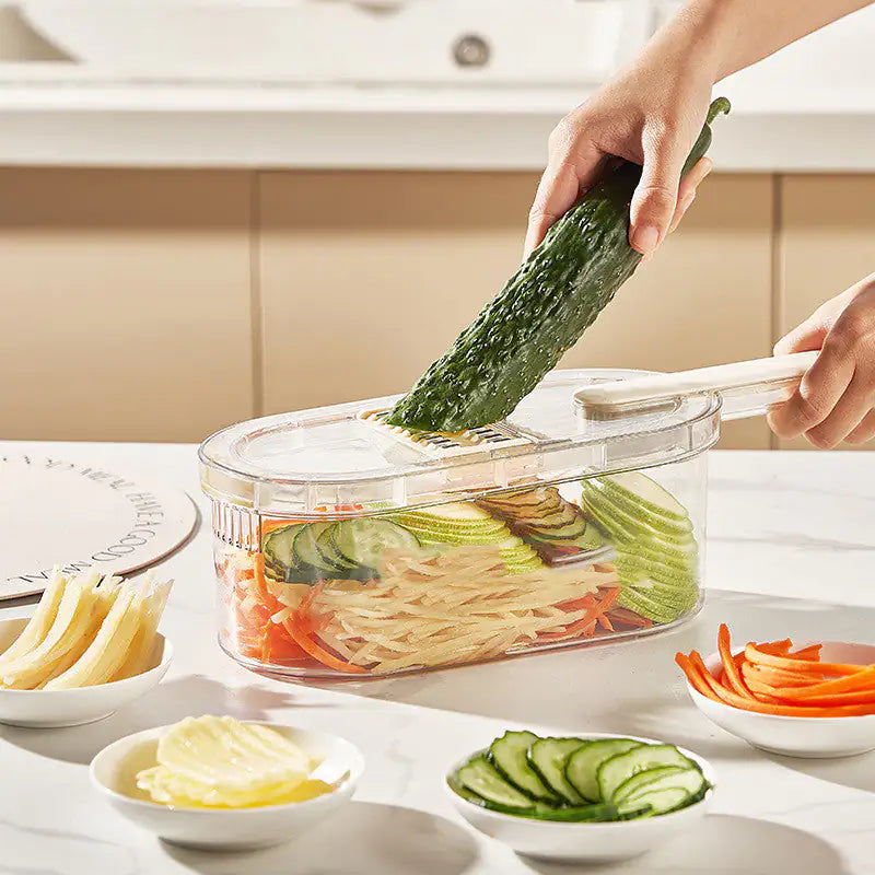 Multifunctional Vegetable Cutter - Basket and Brush Included